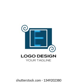 Initial letters E  logo template design