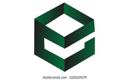 Initial letters E logo template design in rounded shape