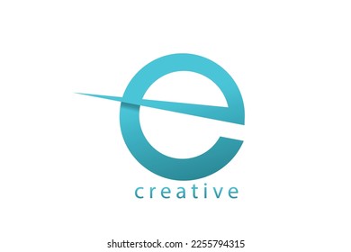 Initial letters E logo template design in rounded shape. Logo icon design template elements. Monogram. Linear logo.
