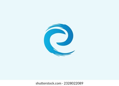 The initial letters E logo template is designed in a rounded shape. Icon design template elements Monogram Linear logo Modern vector sign illustration.