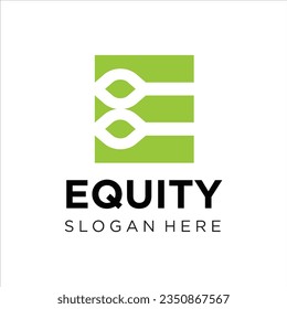 Initial letters E logo template design. Logo icon design template elements. Monogram. Linear logo. Simple vector sign illustration