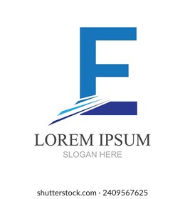 Initial letters E logo template design in rounded shape. Logo icon design template elements. Monogram. Linear logo. Simple vector sign illustration in a modern style.
