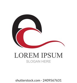 Initial letters E logo template design in rounded shape. Logo icon design template elements. Monogram. Linear logo. Simple vector sign illustration in a modern style.