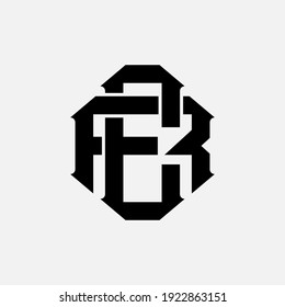 Initial letters E, R, ER or RE overlapping, interlock, monogram logo, black color on white background