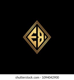 Initial letters EB BE diamond shape monogram logo