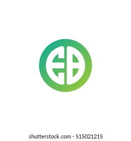 Initial letters EB circle shape green simple logo