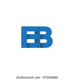 Initial letters EB overlapping fold logo blue