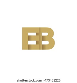 Initial letters EB overlapping fold logo brown gold