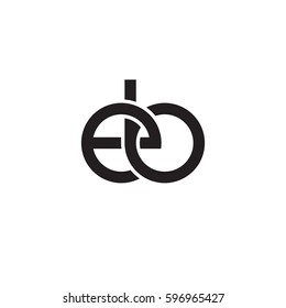 Initial letters eb, round linked chain shape lowercase logo modern design monogram black