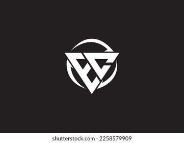 Initial letters EC, modern logo design