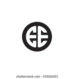 Initial letters EE circle shape monogram black simple logo