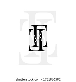 Initial letters ee linked monogram logo vector. Business logo monogram with two overlap letters inside circle isolated on white background.