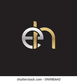 Initial letters eh, round linked chain shape lowercase logo modern design silver gold