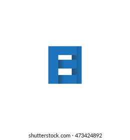 Initial letters EI overlapping fold logo blue