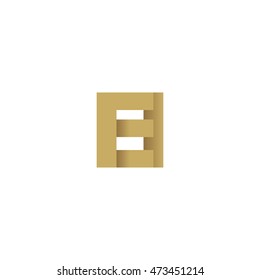 Initial letters EI overlapping fold logo brown gold