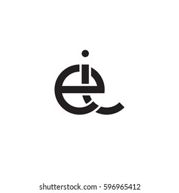Initial letters ei, round linked chain shape lowercase logo modern design monogram black