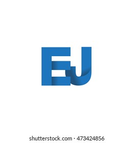 Initial letters EJ overlapping fold logo blue