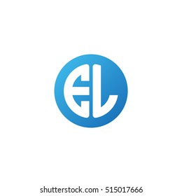 Initial letters EL circle shape blue simple logo