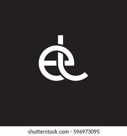 Initial letters el, round linked chain shape lowercase logo modern design white black background