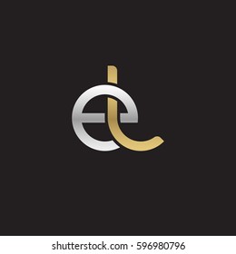 Initial letters el, round linked chain shape lowercase logo modern design silver gold