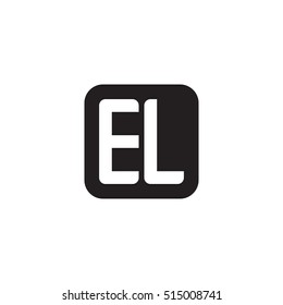 Initial letters EL rounded square shape monogram black simple logo