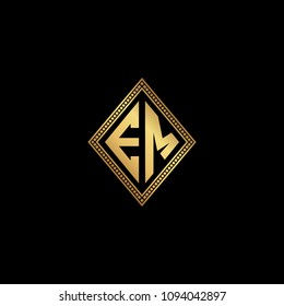 Initial letters EM ME diamond shape monogram logo