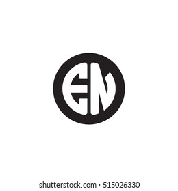 Initial letters EN circle shape monogram black simple logo