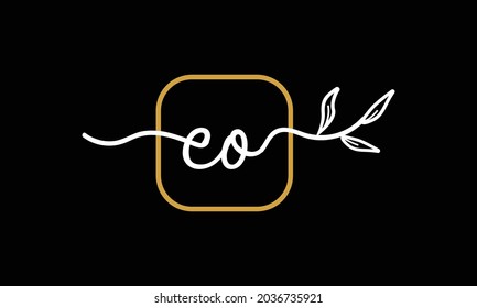 Anfangsbuchstaben EO und OE handschriftlich florales boho botanisches Monogramm Logo Vektorsymbol minimalistisches Design Symbol
