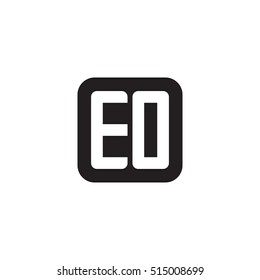 Initial letters EO rounded square shape monogram black simple logo
