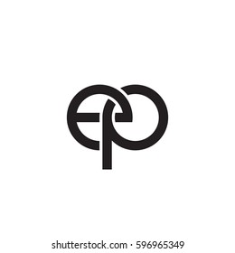 Initial letters ep, round linked chain shape lowercase logo modern design monogram black