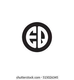 Initial letters EQ circle shape monogram black simple logo