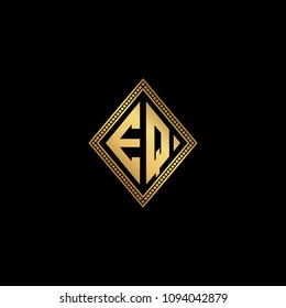 Initial letters EQ QE diamond shape monogram logo