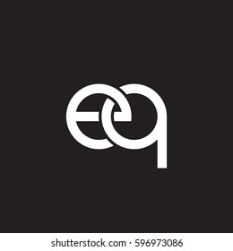 Initial letters eq, round linked chain shape lowercase logo modern design white black background