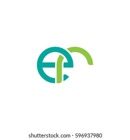 Initial letters er, round linked chain shape lowercase logo modern design modern green