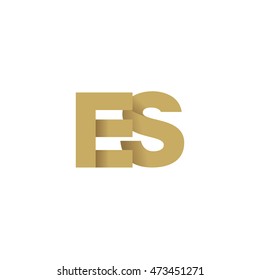 Initial letters ES overlapping fold logo brown gold