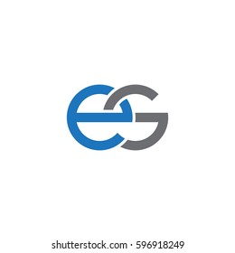Initial letters es, round linked chain shape lowercase logo modern design blue gray