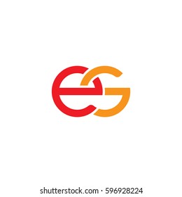 Initial letters es, round linked chain shape lowercase logo modern design red orange