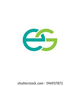 Initial letters es, round linked chain shape lowercase logo modern design modern green
