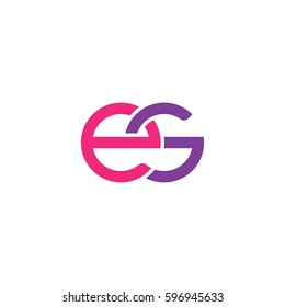 Initial letters es, round linked chain shape lowercase logo modern design pink purple