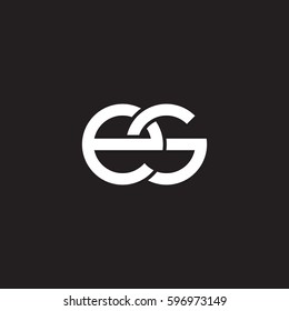 Initial letters es, round linked chain shape lowercase logo modern design white black background