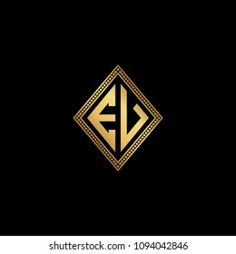 Initial letters EV VE diamond shape monogram logo