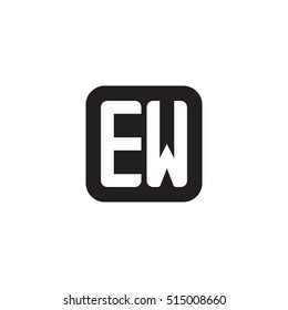 Initial letters EW rounded square shape monogram black simple logo