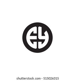 Initial letters EY circle shape monogram black simple logo