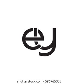 Initial letters ey, round linked chain shape lowercase logo modern design monogram black