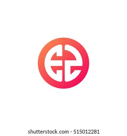 Initial letters EZ circle shape red orange simple logo