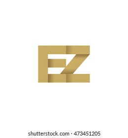 Initial letters EZ overlapping fold logo brown gold