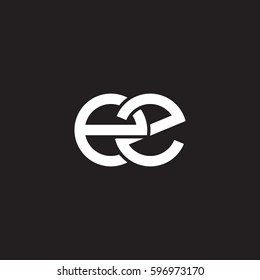 Initial letters ez, round linked chain shape lowercase logo modern design white black background
