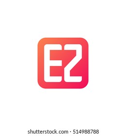 Initial letters EZ rounded square shape red orange simple logo