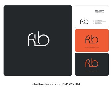 Initial letters F L B Joint logo icon with business card vector template.
