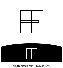 initial letters, A and F linked logo design, minimal concept